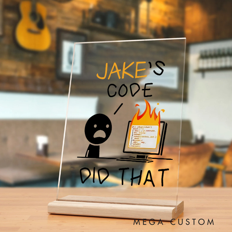 Personalized Programmer Developer Technology Enthusiast Table Decor for Computer Engineer Geek Nerd Gift  