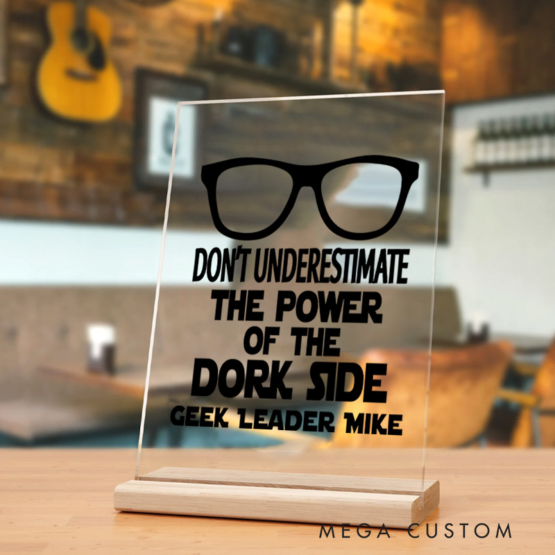 Personalized The Power of the Dork Side Table Decor for Programmer Computer Engineer Geek Nerd Gift  