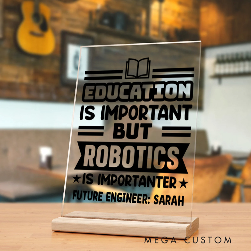Personalized Robotics Enthusiasts Table Decor for Programmer Computer Engineer Geek Nerd Gift  