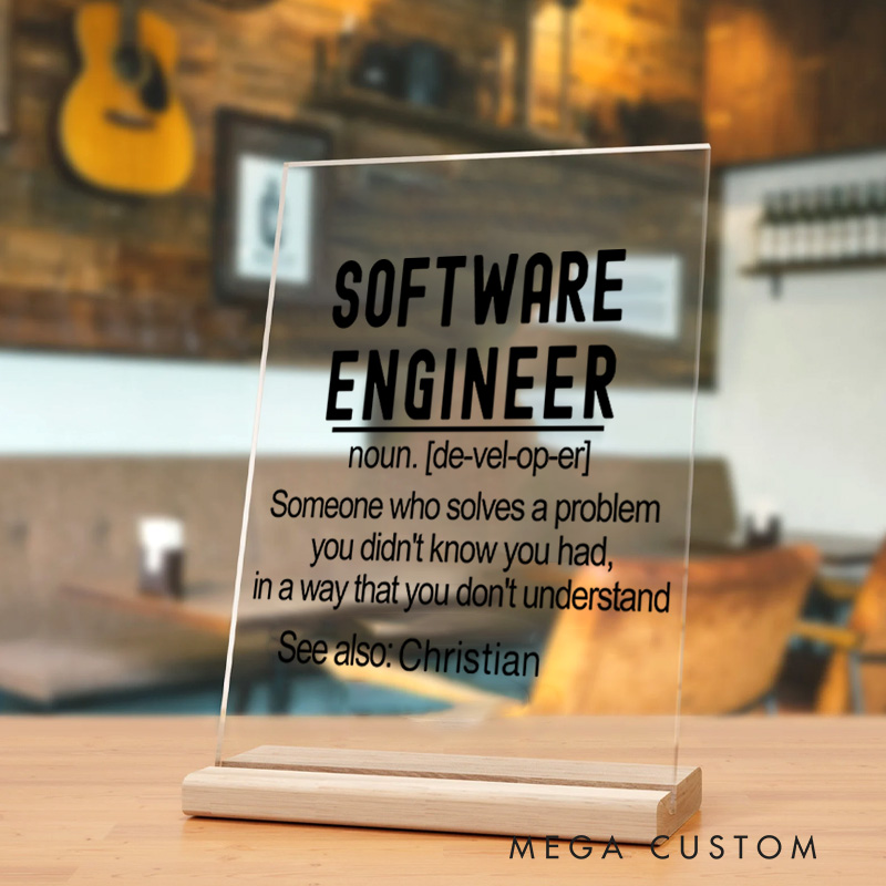 Personalized Software Engineer Table Decor for Programmer Computer Engineer Geek Nerd Gift  