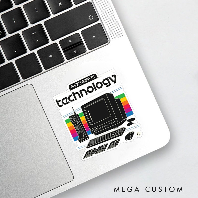 （图案不清晰）Personalized Guide to Technology Sticker Programmer Computer Technology Lover Sticker Gift for Nerd Geek 