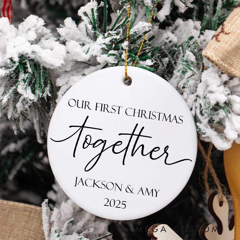 Personalized Our First Christmas Together Ornament Couple 1st Christmas Ornament for Husband Wife Family Xmas Home Decor Ornament