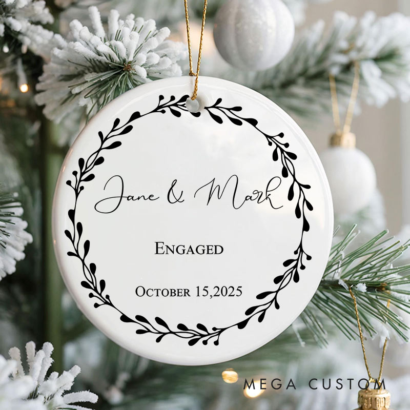 Personalized Couple Engaged Christmas Ornament Couple Engagement Christmas Ornament for Him Her Xmas Decor Ornament