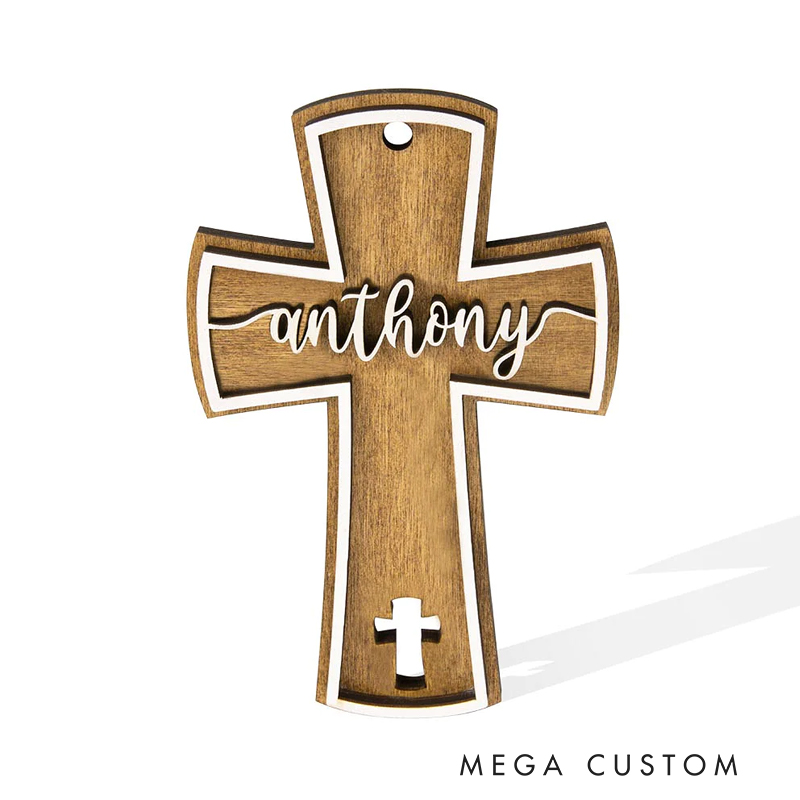 Personalized Wooden Christian Cross for Baptism Religious Cross Gift Best Gift for Home Decor