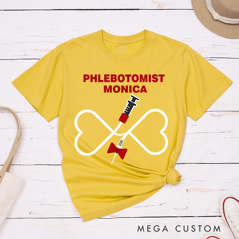 Personalized Nurse T-Shirts Phlebotomist The Art of Care and Precision Fashion Design T-Shirts