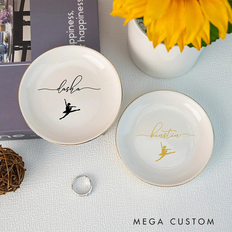 Personalized Dance Gifts Jewelry Dish Ring Dish for Girl Daughter Wife Birthday Gift Senior Dance Team Gifts Dance Sister Gifts