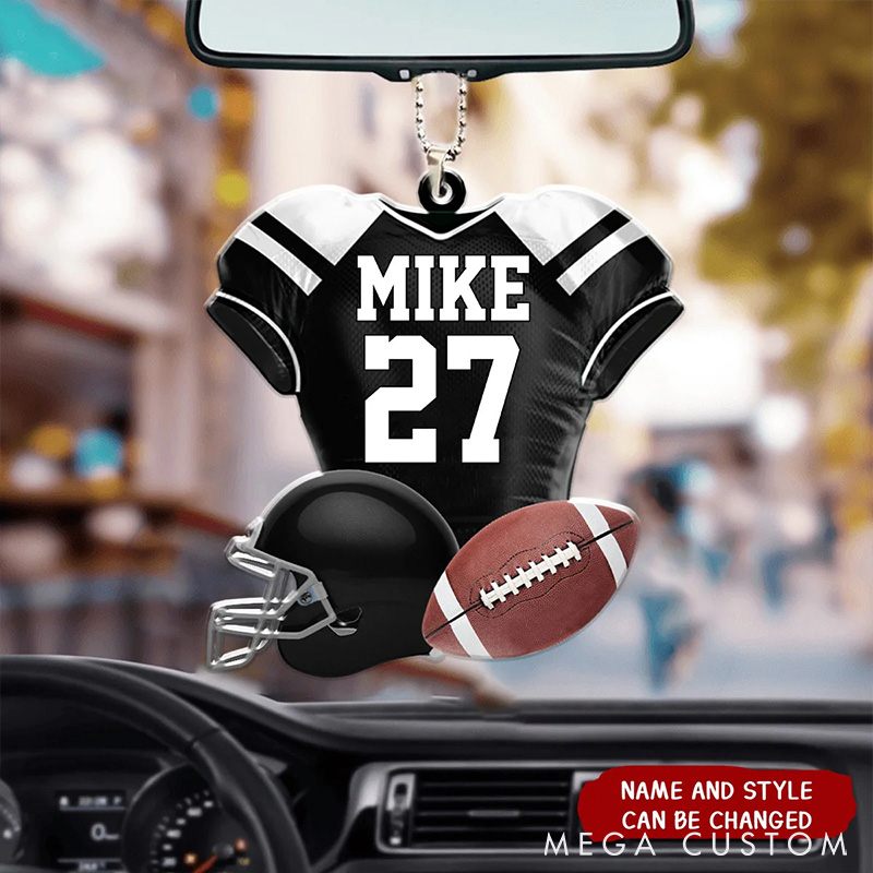Personalized American Football Jersey Ornament with Custom Name, Number, and Style