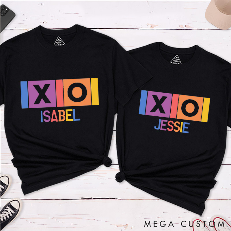Personalized XOXO Love Matching Couple T-Shirts LGBTQA+ Couple Matching Shirt for Lesbian Gay LGBTQ XOXO Tee for Her Him
