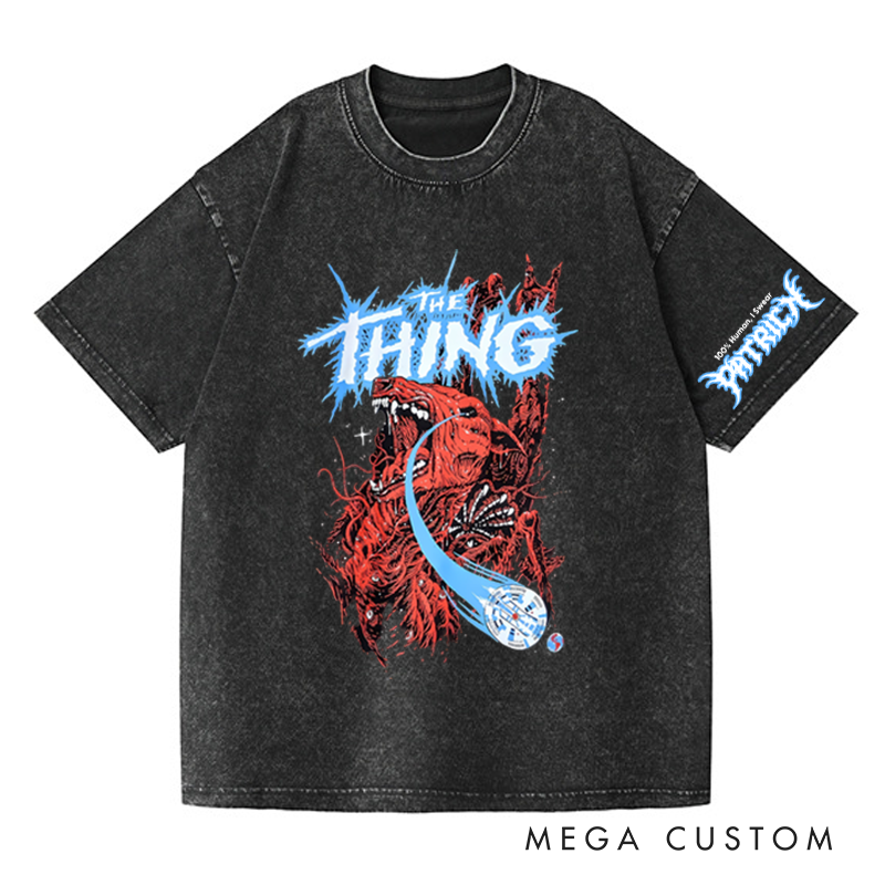 Personalized 100% Human Horror Halloween Washed T-Shirts for Movie TV Show Lovers