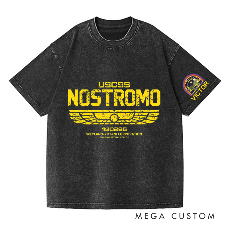 Personalized USCSS Washed T-Shirts Sci-fi Movie Horror Halloween Space Opera Tshirt for Movie TV Show Lovers