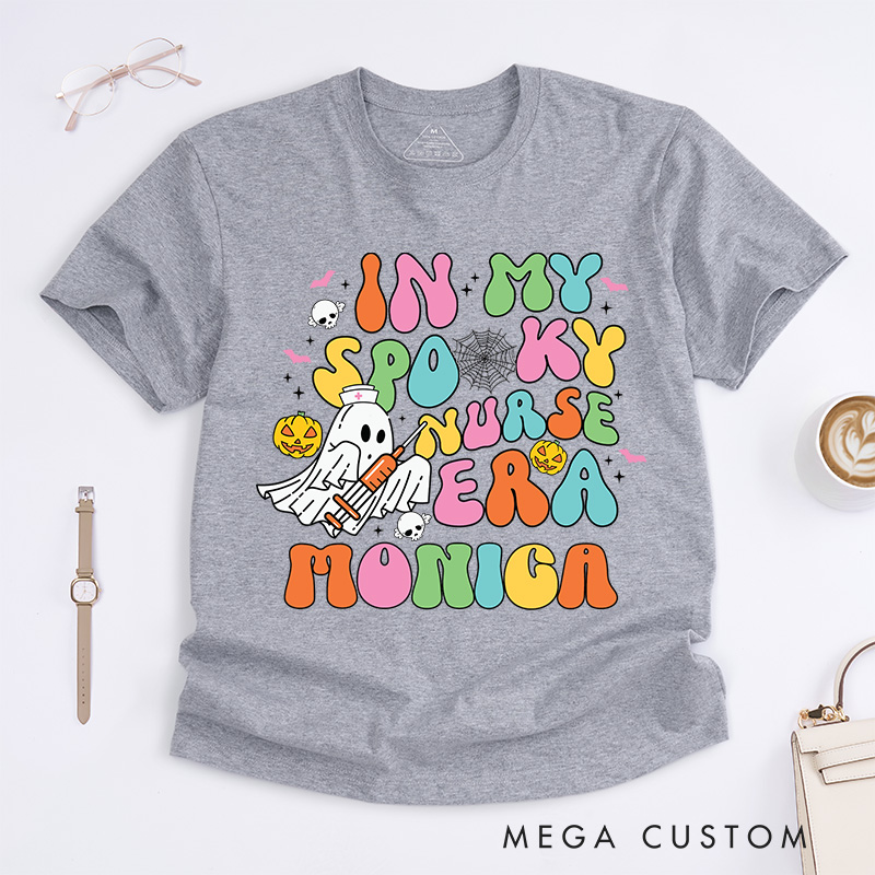 Personalized Nurse T-Shirts In My Spooky Nurse Era Fashion Design T-Shirts Nurse Halloween Gifts
