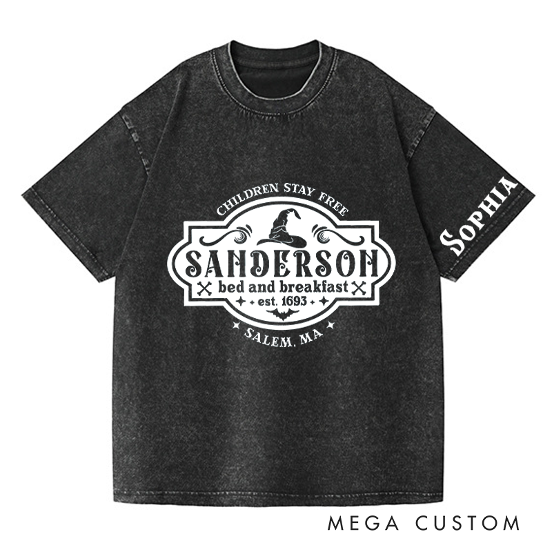 Personalized Vintage Bed and Breakfast Washed T-Shirts Horror Movie Tshirt Witch Horror Movie Shirt