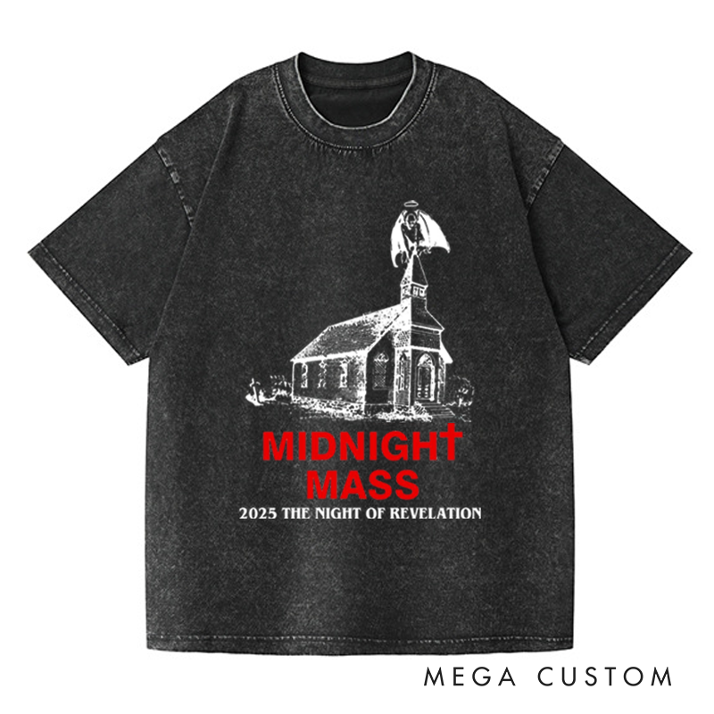 Personalized Midnight Mass Horror Movie Washed T-Shirts Scary Movie Tshirt Retro Movie Shirt Halloween