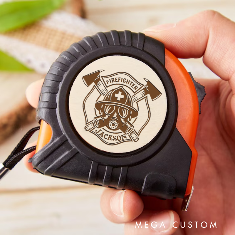Personalized Firefighter Tape Measure Custom Engraved Gift for Firefighters