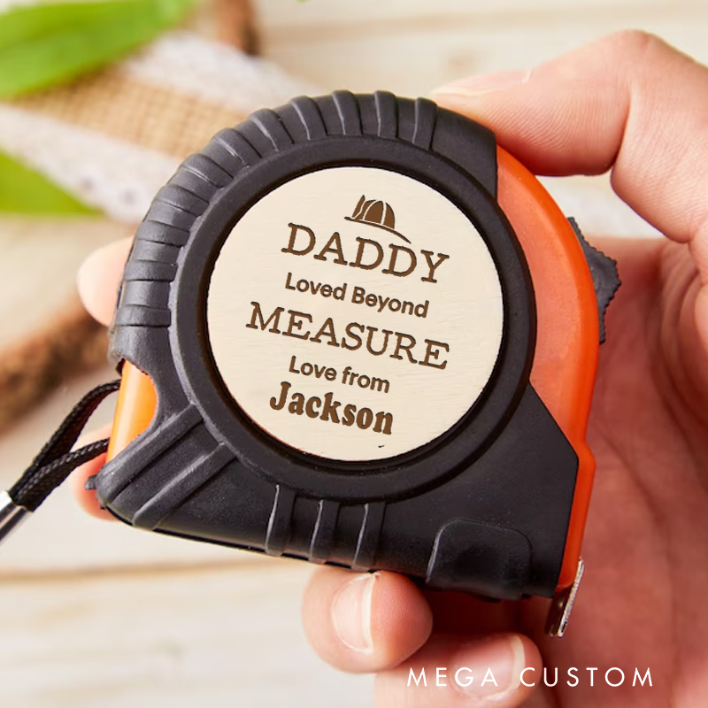 Personalized Firefighter Daddy Loved Beyond Measure Tape Measure Custom Gift for Fathers