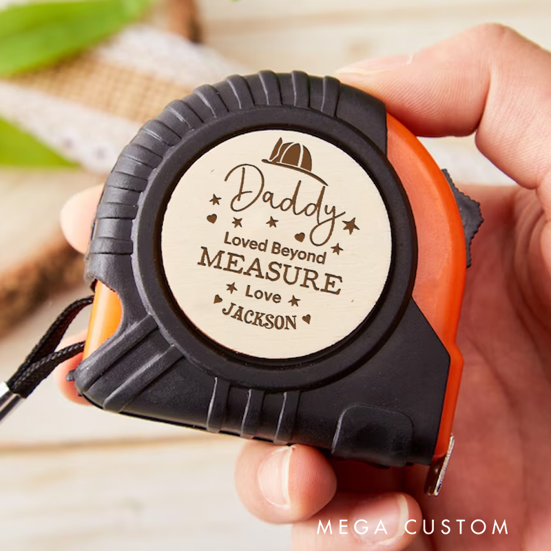 Personalized Firefighter Daddy Loved Beyond Measure Tape Measure Custom Gift for Firefighter Fathers