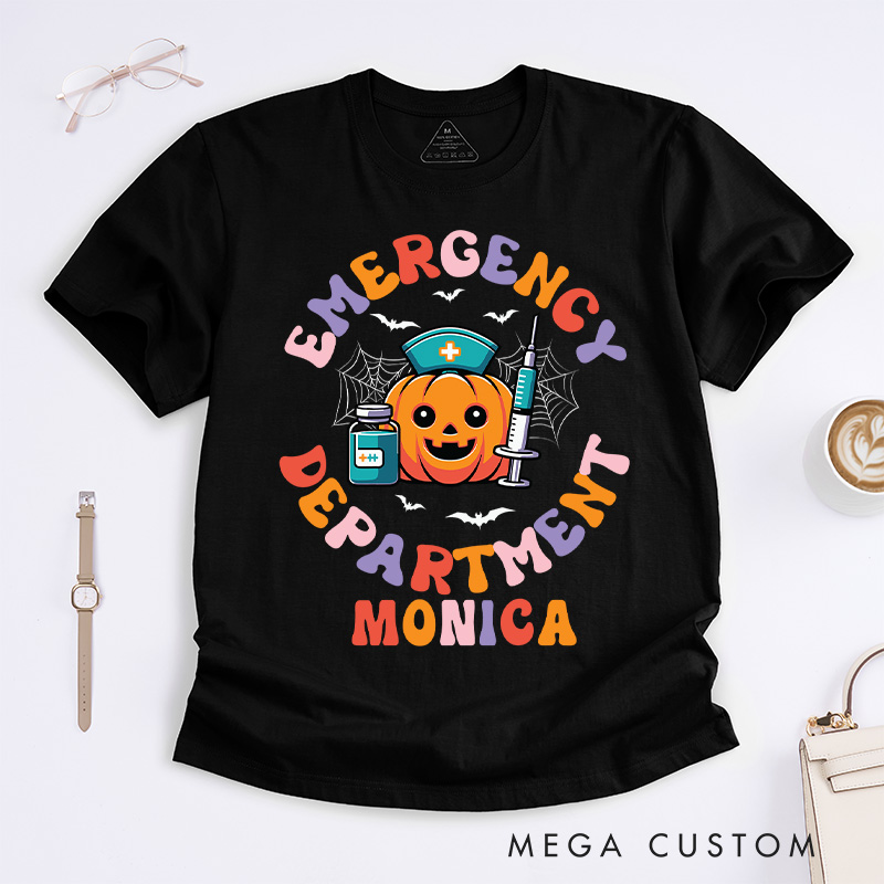 Personalized Nurse T-Shirts Emergency Department Fashion Design T-Shirts Nurse Halloween Gifts