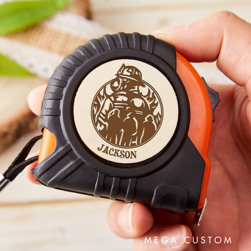 Personalized Firefighter Measure Tape Custom Engraved Gift for Firefighters