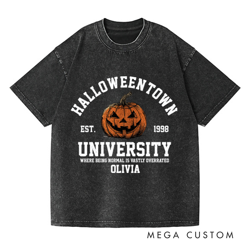 Personalized Retro Halloweentown Est 1998 Horror Movie Washed T-Shirts Horror Spooky Movies Tshirt Film Fan Shirt Halloween