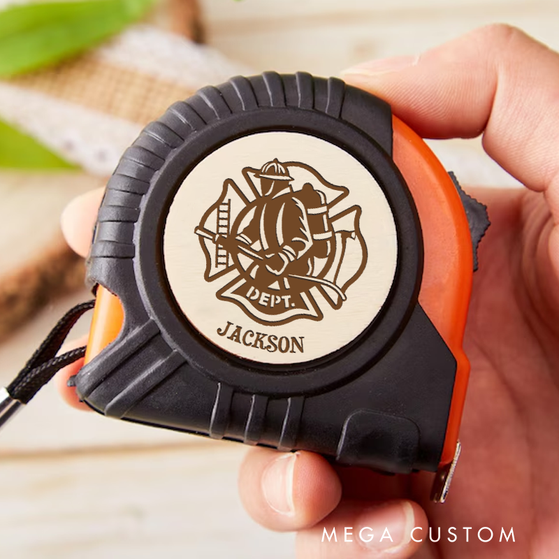 Personalized Firefighter Dept Measure Tape Custom Engraved Gift for Firefighters