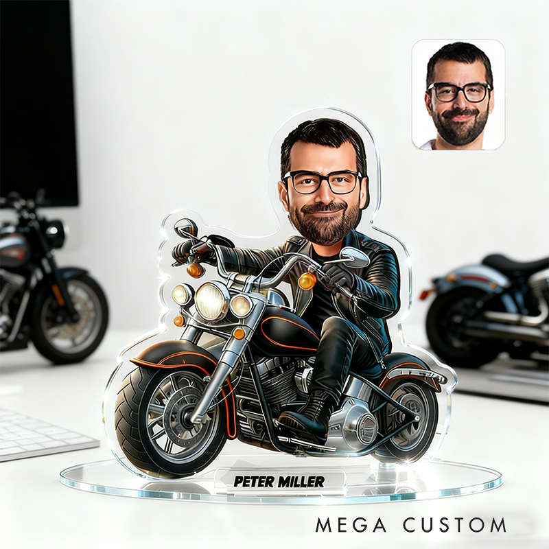 Personalized Motocross Portrait Desk Name Plate Acrylic Motorcycle Dirt Bike Plaque Office Decor Gifts