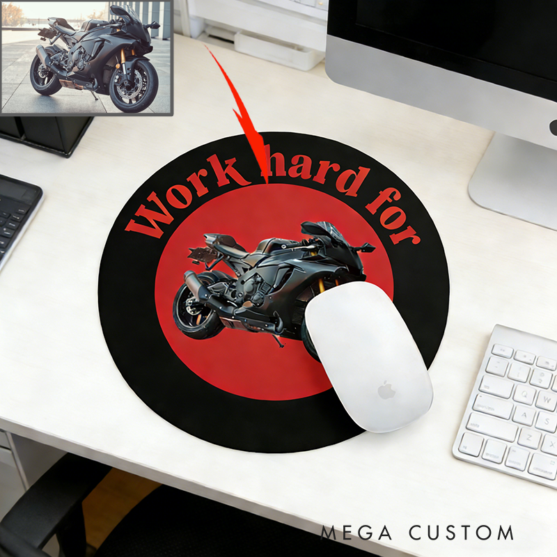 Personalized Motorcycle Mouse Pad with Custom Photo Design Gift for Bikers and Motorcycle Fans