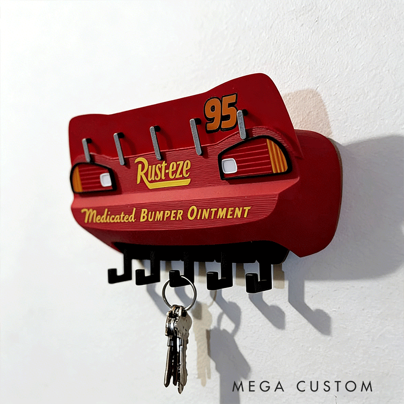 Personalized Lightning McQueen Key Holder Unique Gift for Racers and Racing Lovers