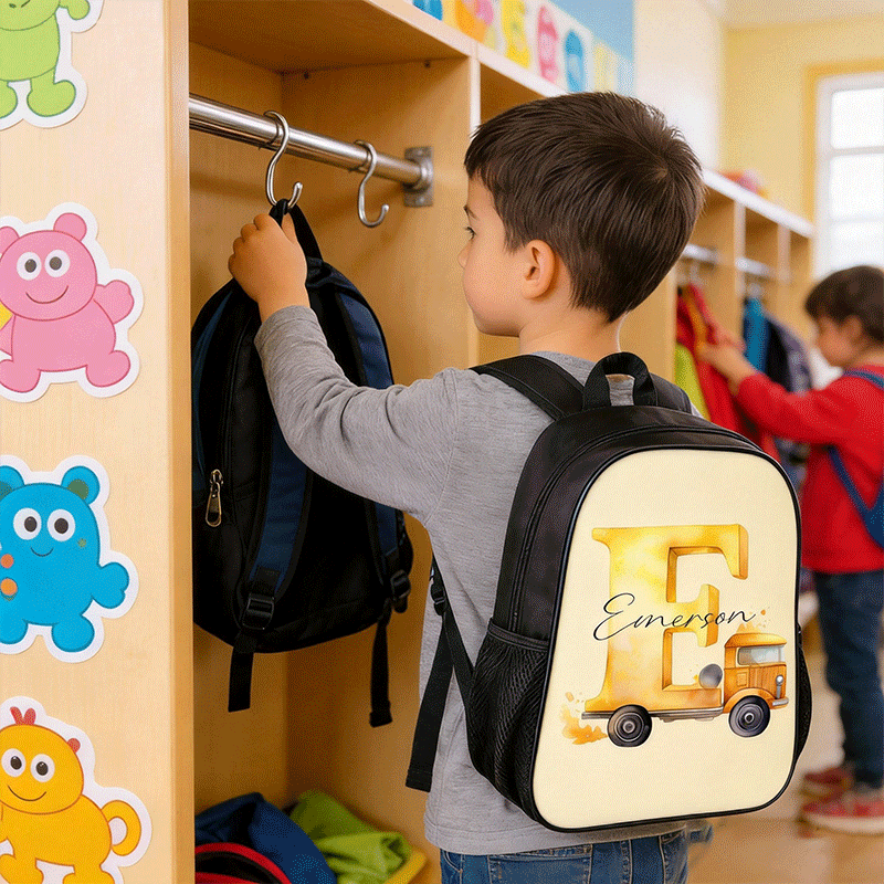 Personalized Truck Backpack with Custom Name Unique Backpack for Kids