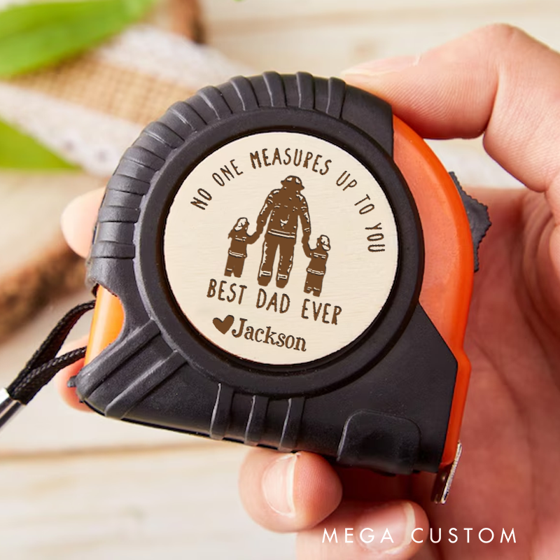 Personalized Best Dad Ever Measure Tape Custom Gift for Firefighter Fathers