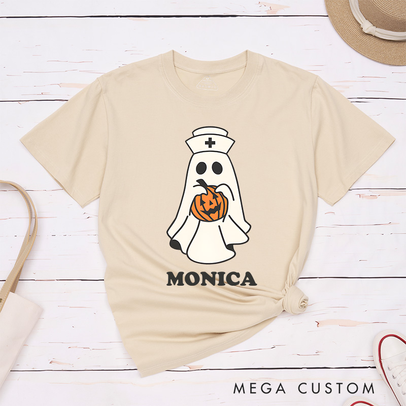 Personalized Nurse T-Shirts Spooky Nurse Halloween Care Fashion Design T-Shirts