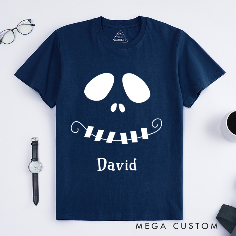 Personalized Spooky Smile Halloween T-Shirt Perfect for Adding a Playful and Festive Touch T-Shirt