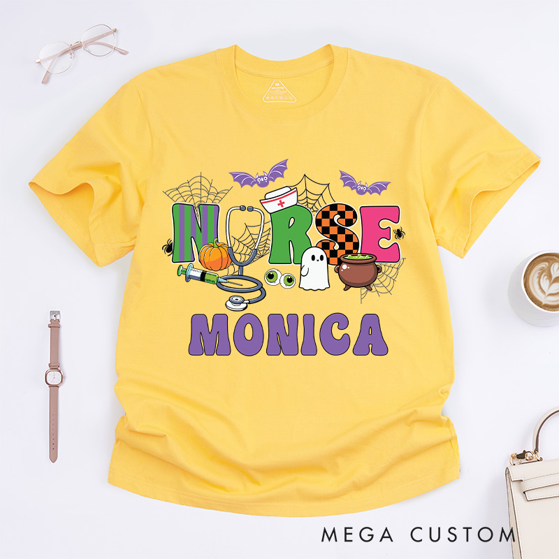 Personalized Nurse T-Shirts Halloween Nurse Design T-Shirts Nurse Halloween Gifts