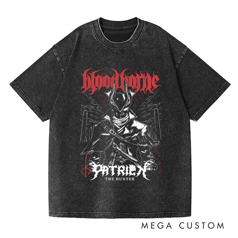 Personalized the Good Hunter Gothic Game Washed T-Shirts Video Game Tshirt Nightmare Hunter Shirt Halloween