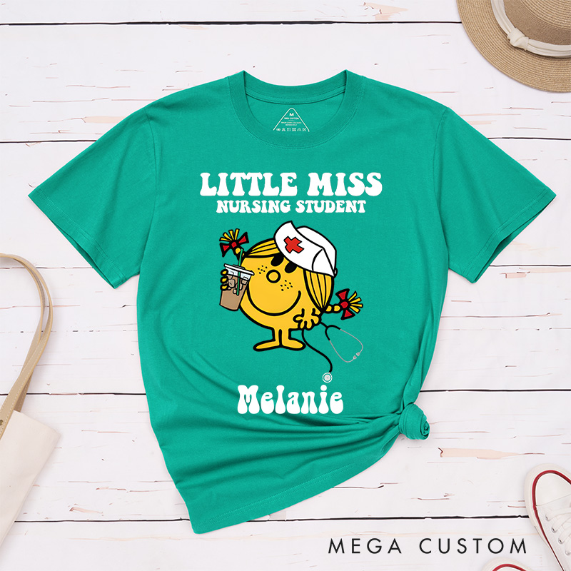 Personalized Nurse T-Shirts Little Miss Nursing Student Fashion Design T-Shirts