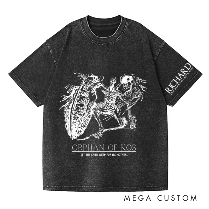 Personalized Orphan of Kos Gothic Game Washed T-Shirts Video Game Tshirt Nightmare Hunter Shirt Halloween