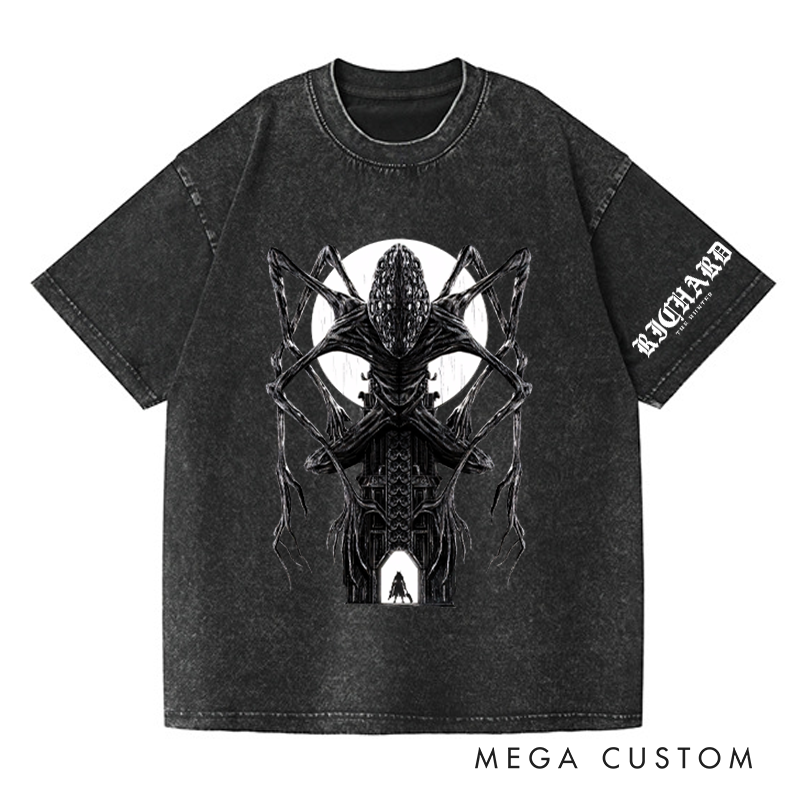 Personalized Yharnam the Hunter Gothic Game Washed T-Shirts Video Game Tshirt Nightmare Hunter Shirt Halloween