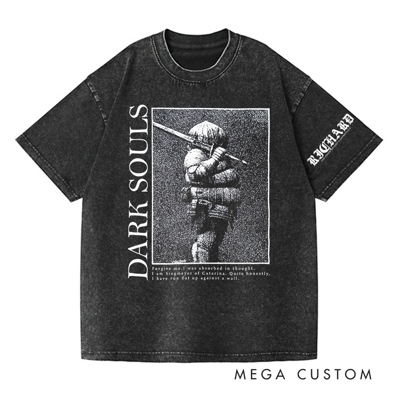 Personalized Siegmeyer Gothic Game Washed T-Shirts Video Game Tshirt Undead Shirt Halloween