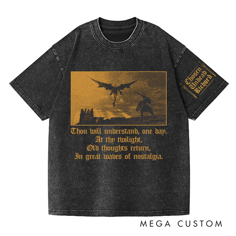 Personalized Old Thoughts Return Gothic Game Washed T-Shirts Video Game Tshirt Undead Shirt