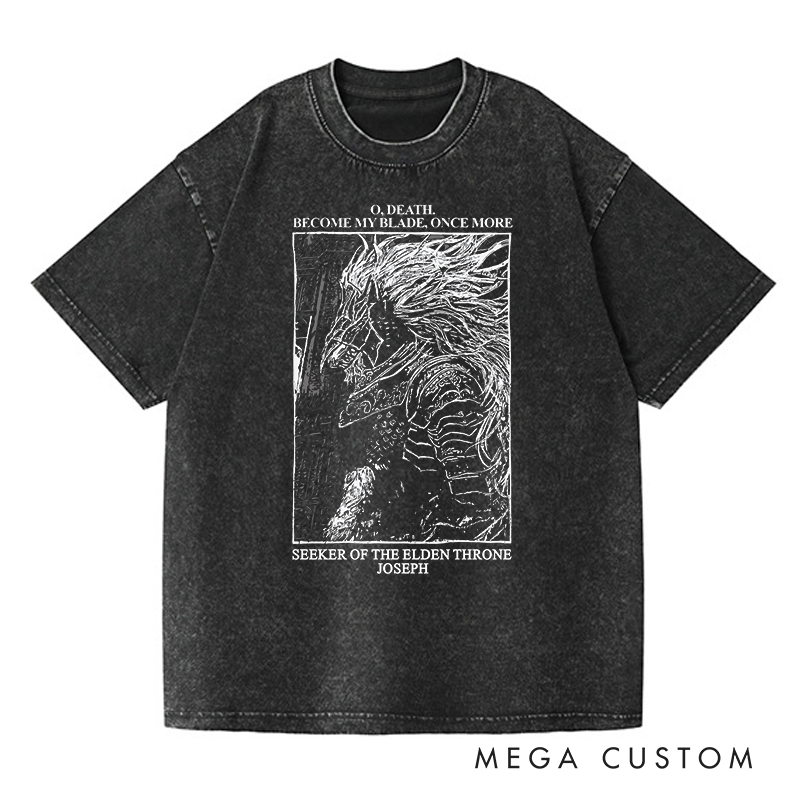 Personalized Death Blade Gothic Game Washed T-Shirts Video Game Tshirt Soulslike Shirt