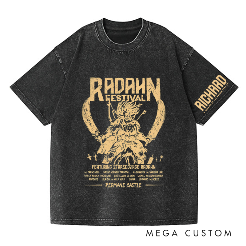 Personalized Radahn Festival Gothic Game Washed T-Shirts Video Game Tshirt Soulslike Shirt Music Lover