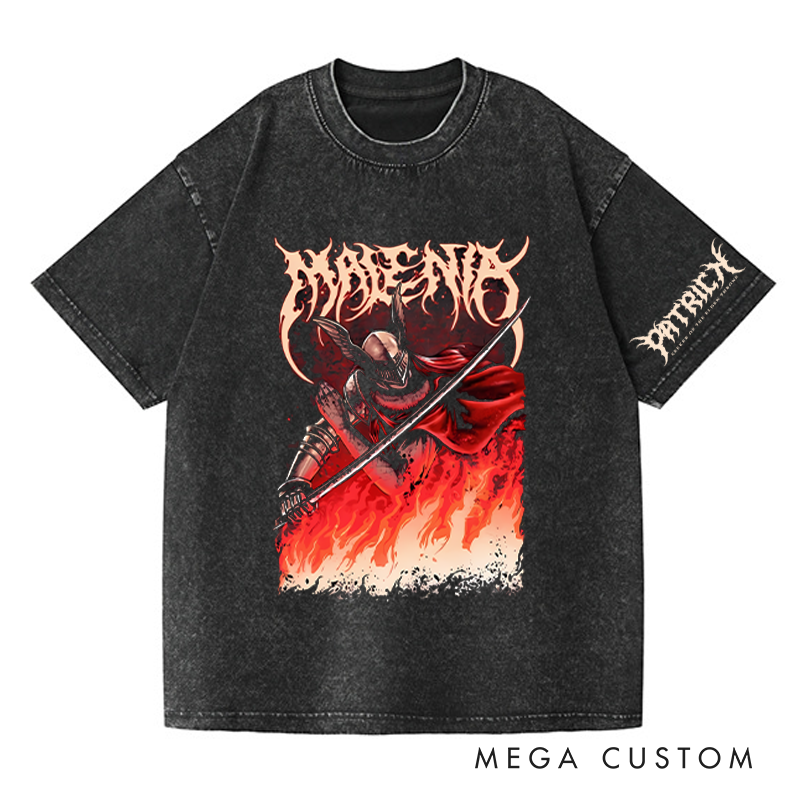 Personalized Malenia Game Washed T-Shirts Video Game Tshirt Soulslike Shirt