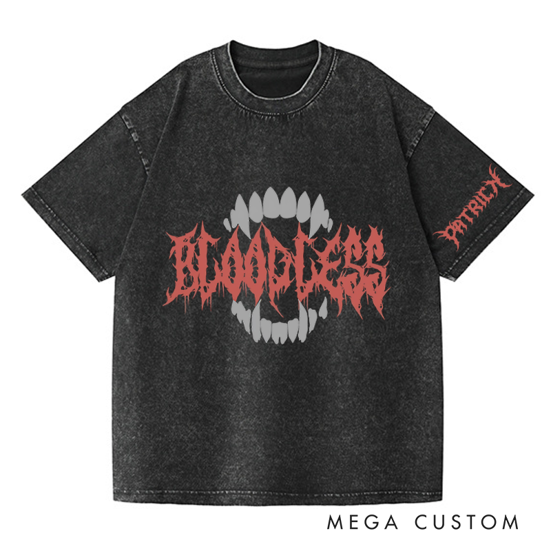 Personalized Bloodless Game Washed T-Shirts Vampire Video Game Tshirt Fantasy Game Shirt