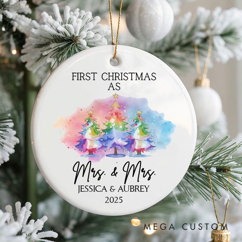 Personalized First Christmas as Mrs and Mrs Ornament LGBTQ Lesbian Christmas Ornament Xmas Ornament for LGBTQA+ Lesbian