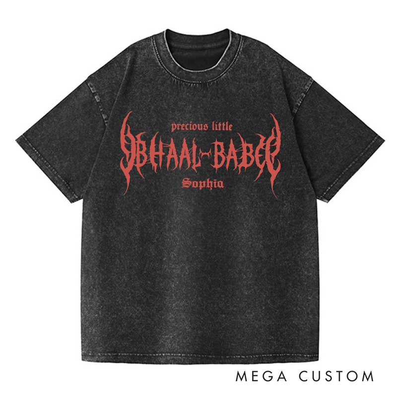Personalized Bhaal Babe Game Washed T-Shirts Vampire Video Game Tshirt Fantasy Game Shirt