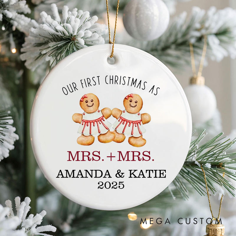 Personalized Our First Christmas as Mrs and Mrs Ornament Lesbian Married Christmas Ornament LGBTQ Ornament for Her