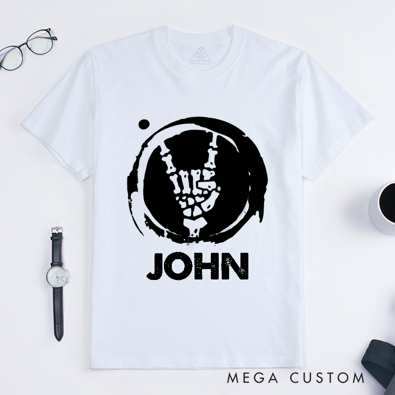 Personalized Skeleton Hand Rock Sign Unisex TShirt Unique Skeleton Graphic Custom Gift Tee for Music Lovers Friends Birthday Present Fashion Skeleton Art Top