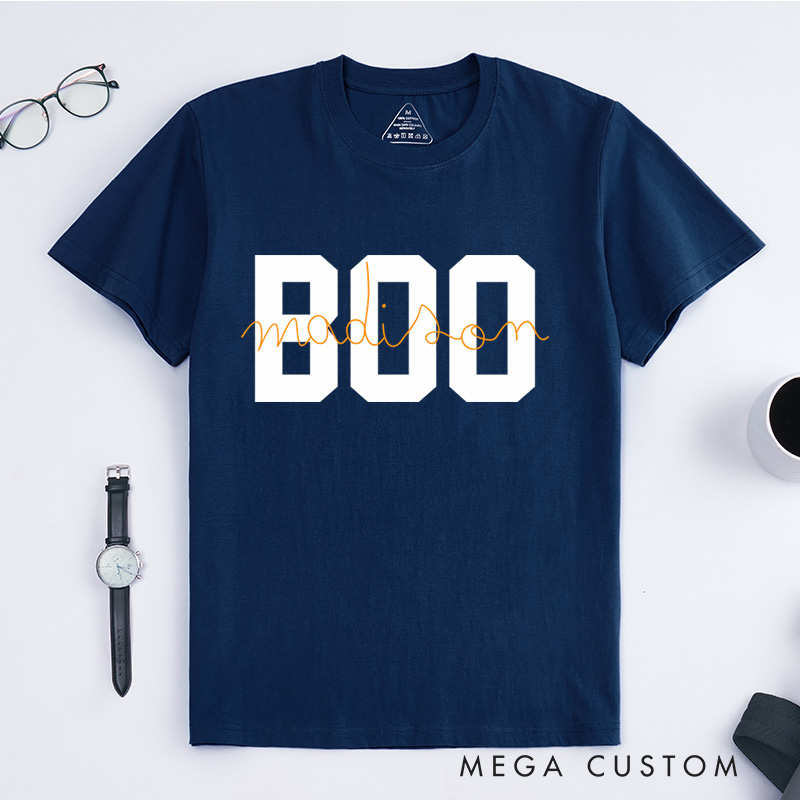 Personalized Boo Halloween T-Shirt Perfect for Fun and Festive Seasonal Celebrations T-Shirt