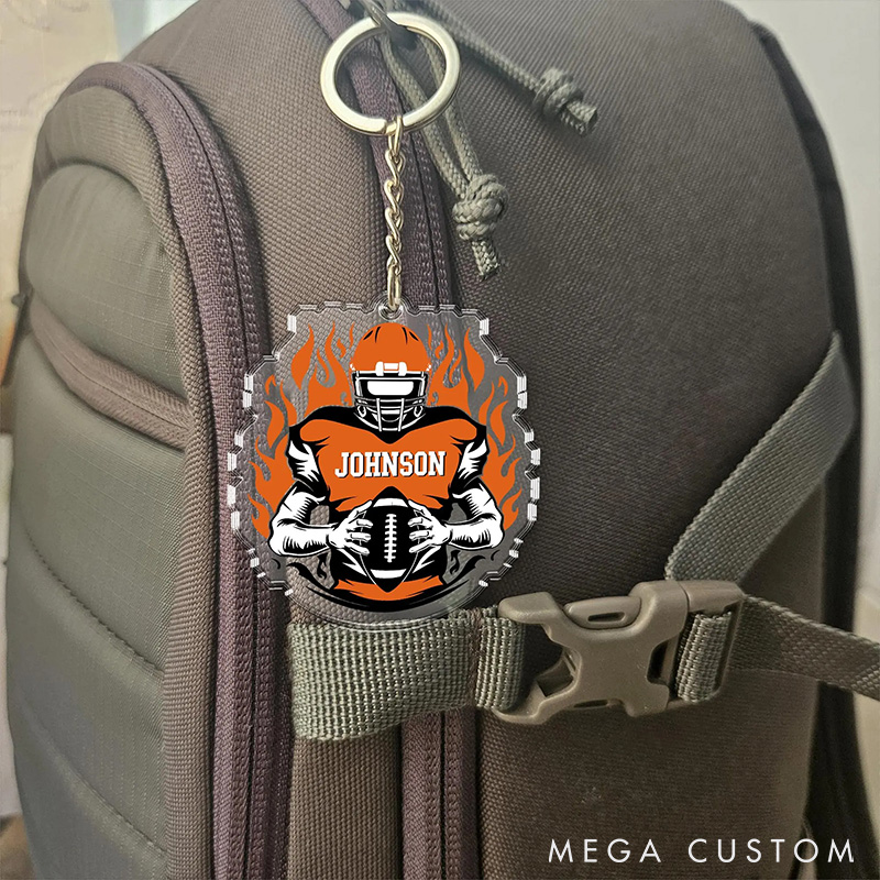 [Copy]Personalized American Football Player Acrylic Keychain with Custom Number 