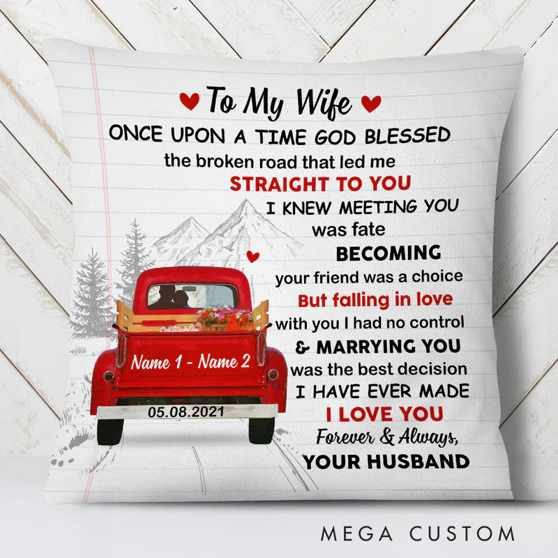 Personalized God Bless the Road Throw Pillow with Name Christian Birthday Gift for Family Religious Inspirational Gift for Christian