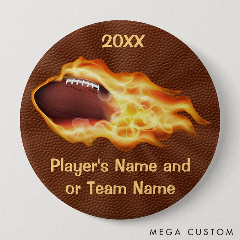 [Copy]Personalized Senior Night American Football Button Pin with Custom Your Photo, Name, Text and Number